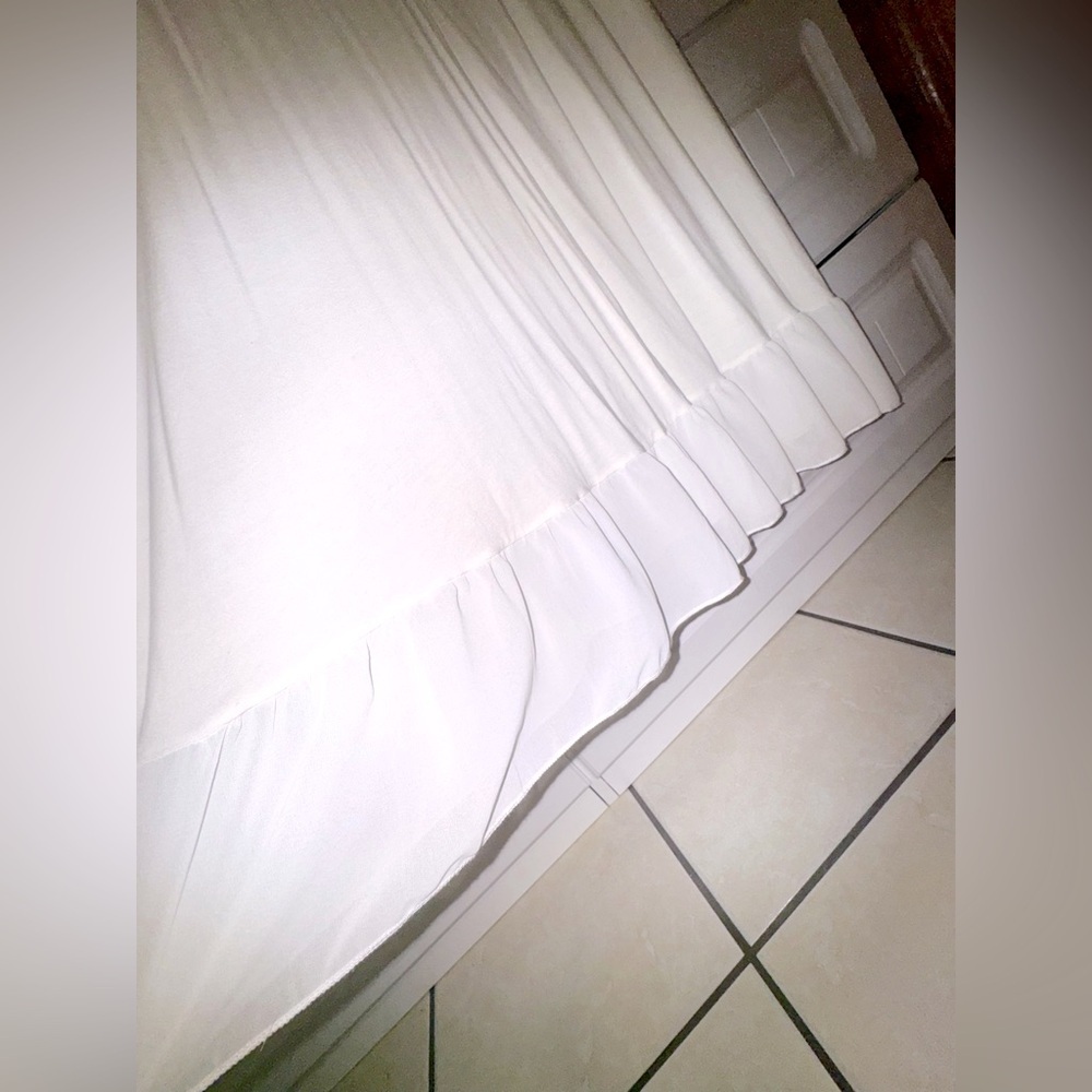 Agnes & Dora White Midi Dress with Ruffle Accents | Size Large - Picture 4 of 5